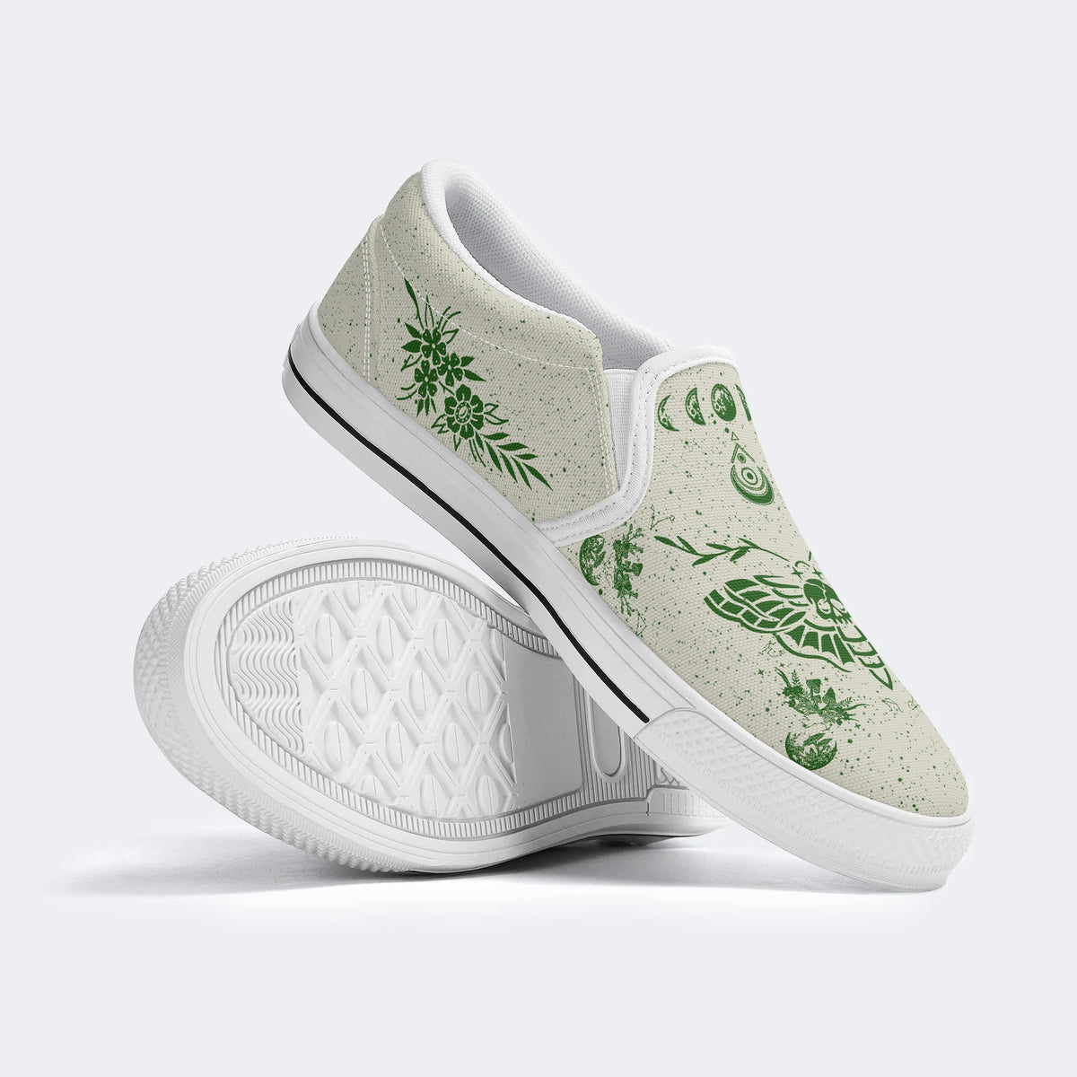 Classic Death Moth Vintage Print - Slip On Shoes