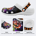 Halloween Horror Night Print - Fur Lined Slippers/Sandals