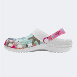 Colorful shells and starfish - Fur Lined Slippers/Sandals