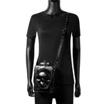Dark Skull Cross Leather Crossbody Bag