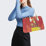 Retro Smoking Cat - Leather Handbag