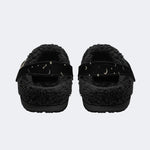 Gothic Cat Skeleton - Fur Lined Slippers/Sandals