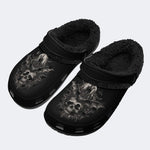 Gothic Castle Bat Skull - Fur Lined Slippers/Sandals