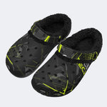 Tech Geometric Print - Fur Lined Slippers/Sandals