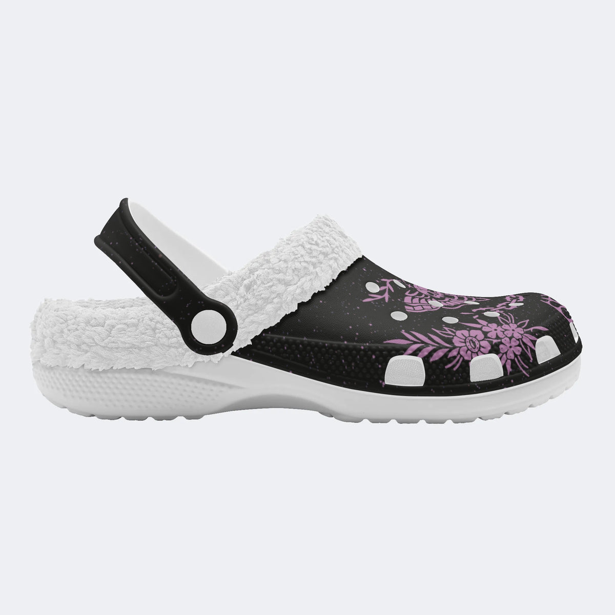 Death Moth Vintage Print - Fur Lined Slippers/Sandals