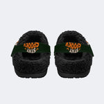 Hipster Halloween Skull - Fur Lined Slippers/Sandals