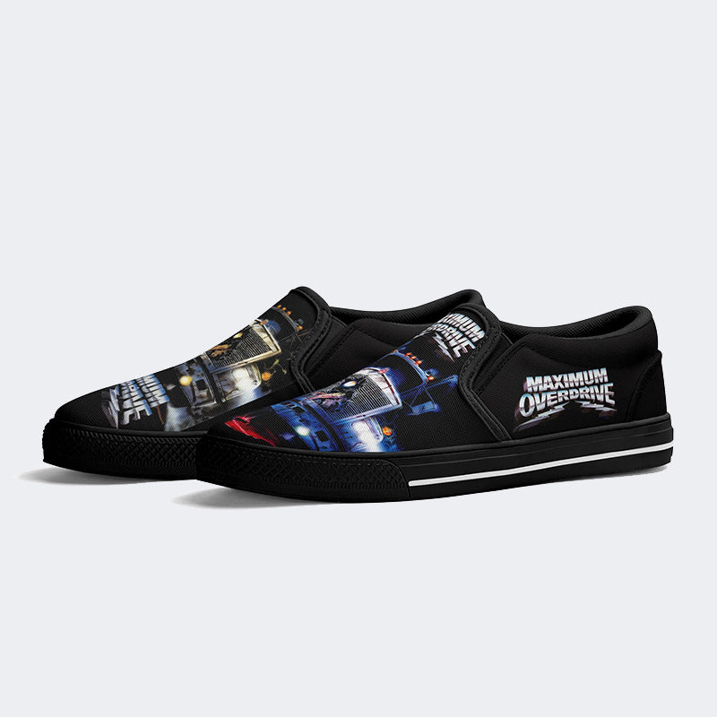 Vintage Graphic Print - Slip On Shoes