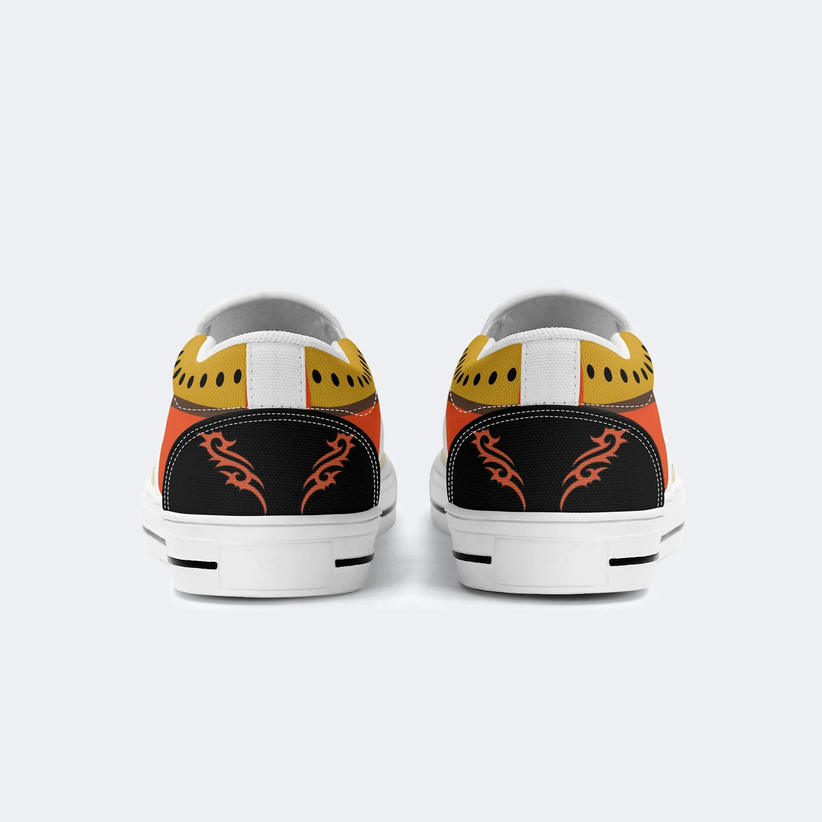 Retro Frog And Skull Print - Slip On Shoes