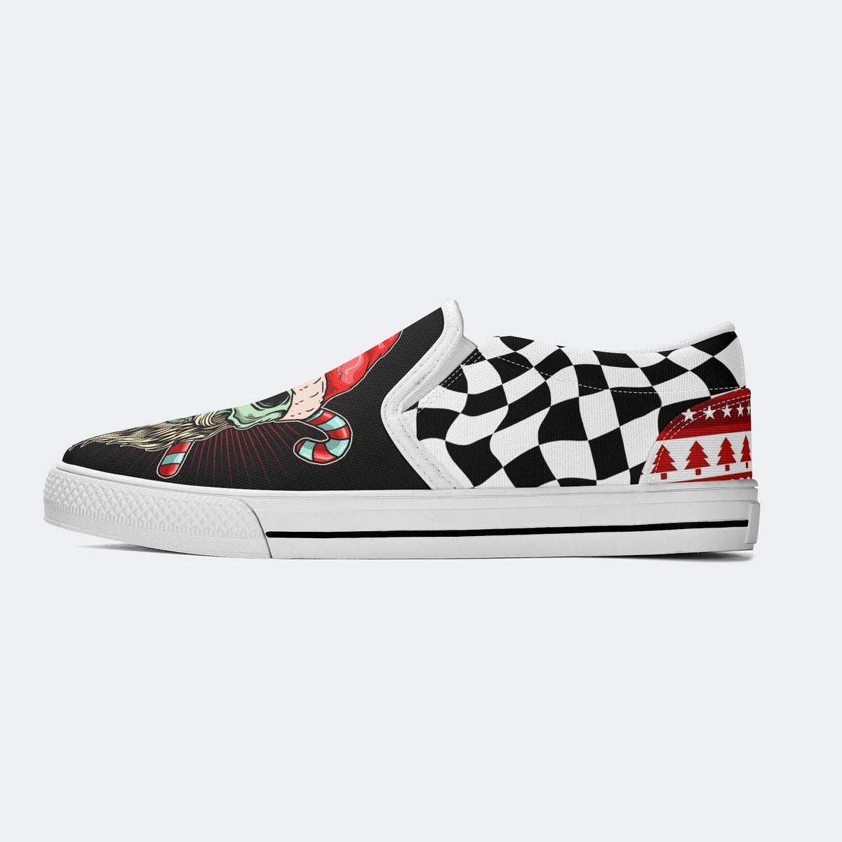 Skull Santa Print - Slip On Shoes