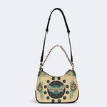 Green Death Moth Print - Leather Crossbody Bag