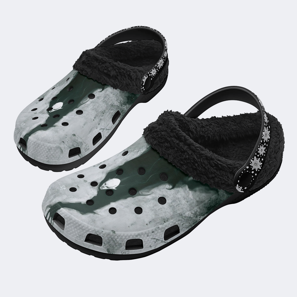 Unisex Retro Terror Advance Print - Fur Lined Slippers/Sandals