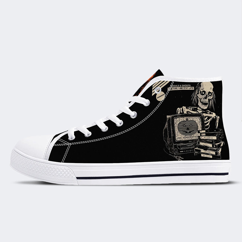 Unisex Halloween Totenkopf Druck - High Top Canvas