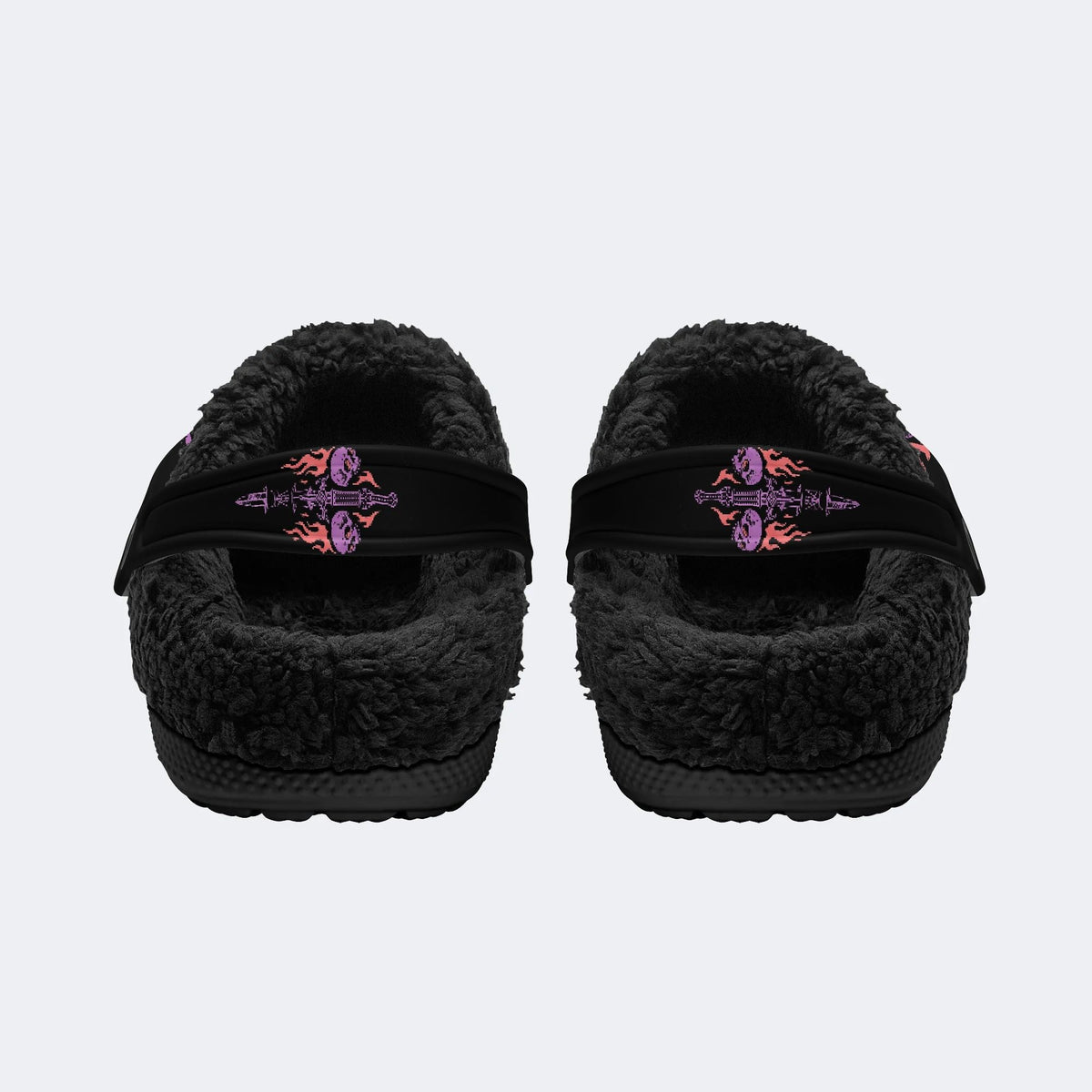 Gothic Grim Reaper Horror - Fur Lined Slippers/Sandals