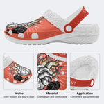 Burning Hearts Print - Fur Lined Slippers/Sandals