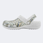 Unisex Papers Print - Fur Lined Slippers/Sandals