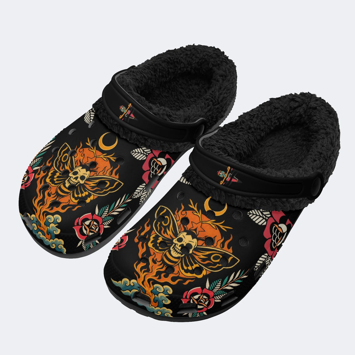 Flaming Death Moth - Fur Lined Slippers/Sandals