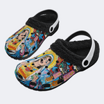 Unisex Christ Mary Graffiti Art Print - Fur Lined Slippers/Sandals