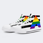 Straight Ally Flag High Top Canvas Shoes