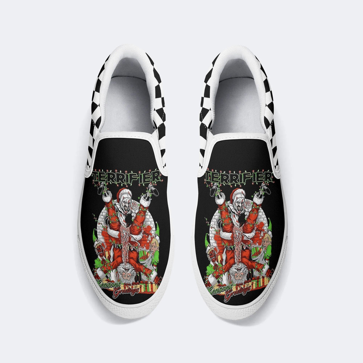 Horror Santa Claus Ghostface Print - Slip On Shoes