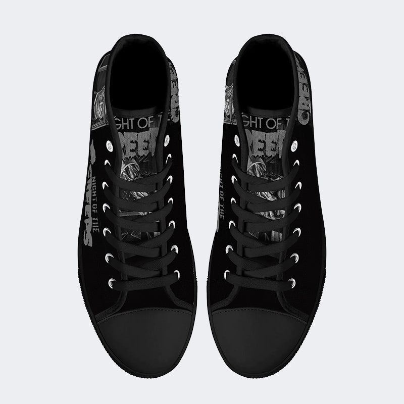 Unisex Vintage Horror Graphic - High Top Canvas