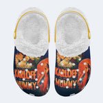 Retro Mummy Print - Fur Lined Slippers