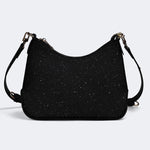Starry Night Mushroom Moth Print - Leather Crossbody Bag