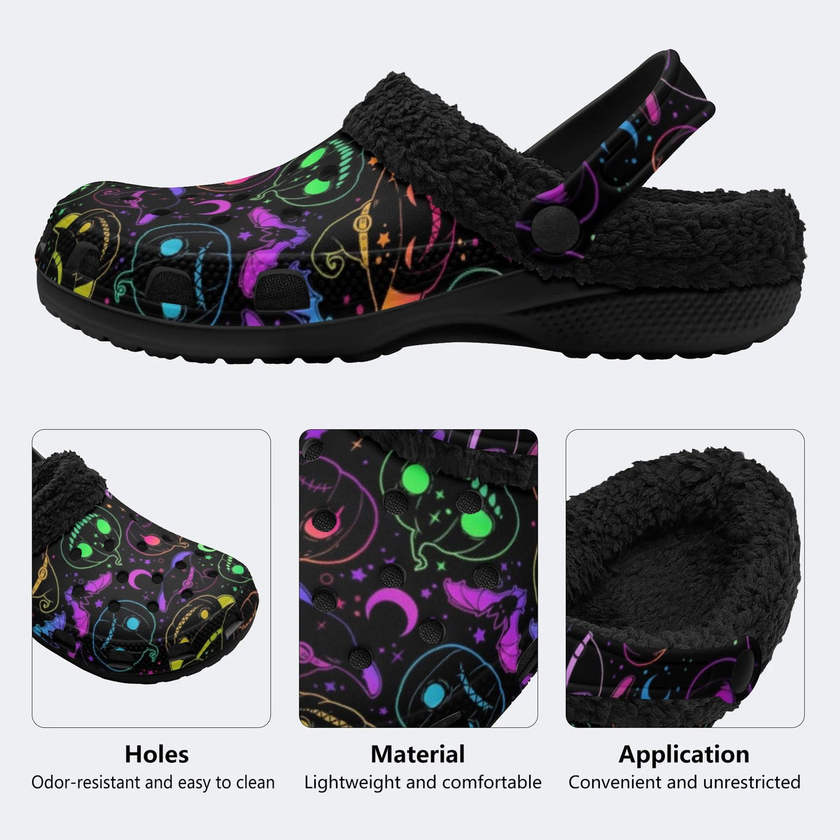 Gothic Witch Moon Star - Fur Lined Slippers/Sandals