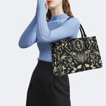 Dark Cottagecore Forest Animal Bones Print - Leather Handbag