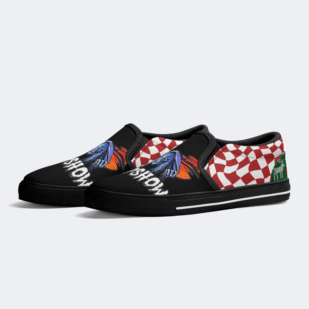Horror Movie Vintage Graphic Print - Slip On Shoes