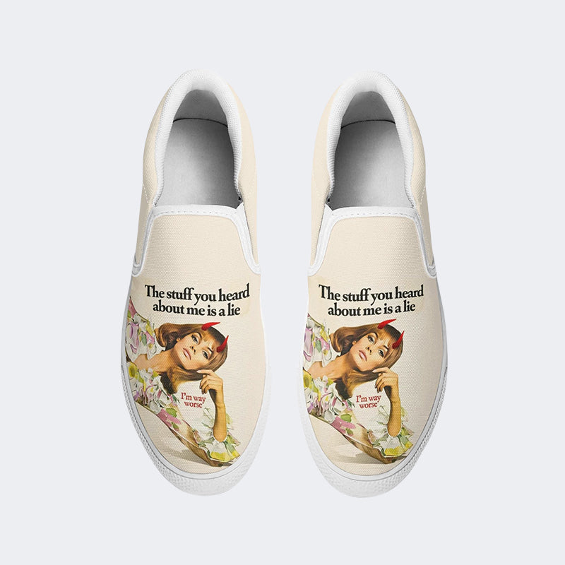 Vintage Poster Funny Word - Slip On Shoes
