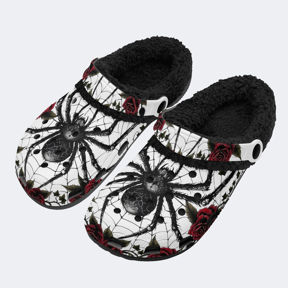 Arachnid Noir - Fur Lined Slippers/Sandals
