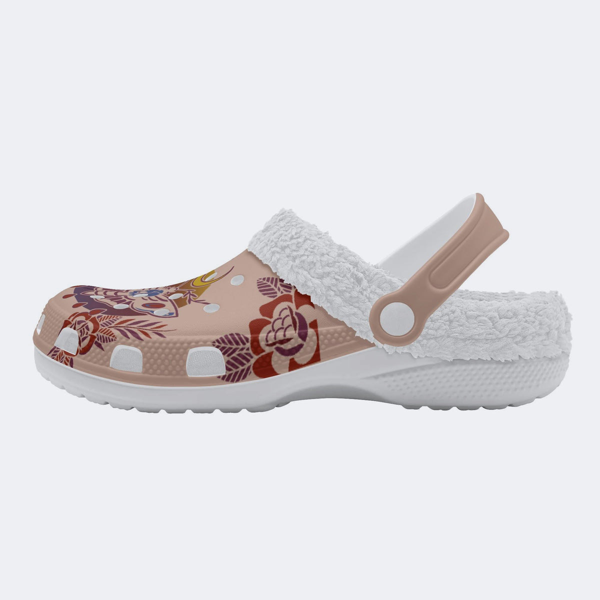 Death Moth Gradient Print - Fur Lined Slippers/Sandals