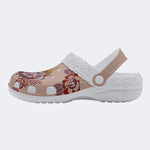 Death Moth Gradient Print - Fur Lined Slippers/Sandals