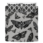 Dark Death Moth Print - Three Piece Bedding Set