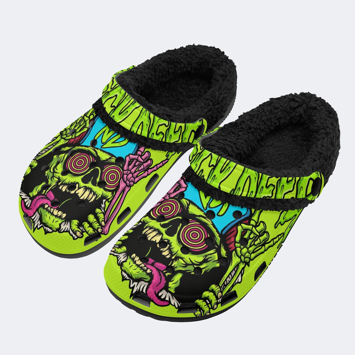 Toxic Trip - Fur Lined Slippers/Sandals
