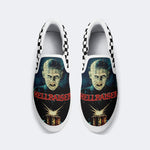 Unisex Black Metal Pinhead Print - Slip On Shoes