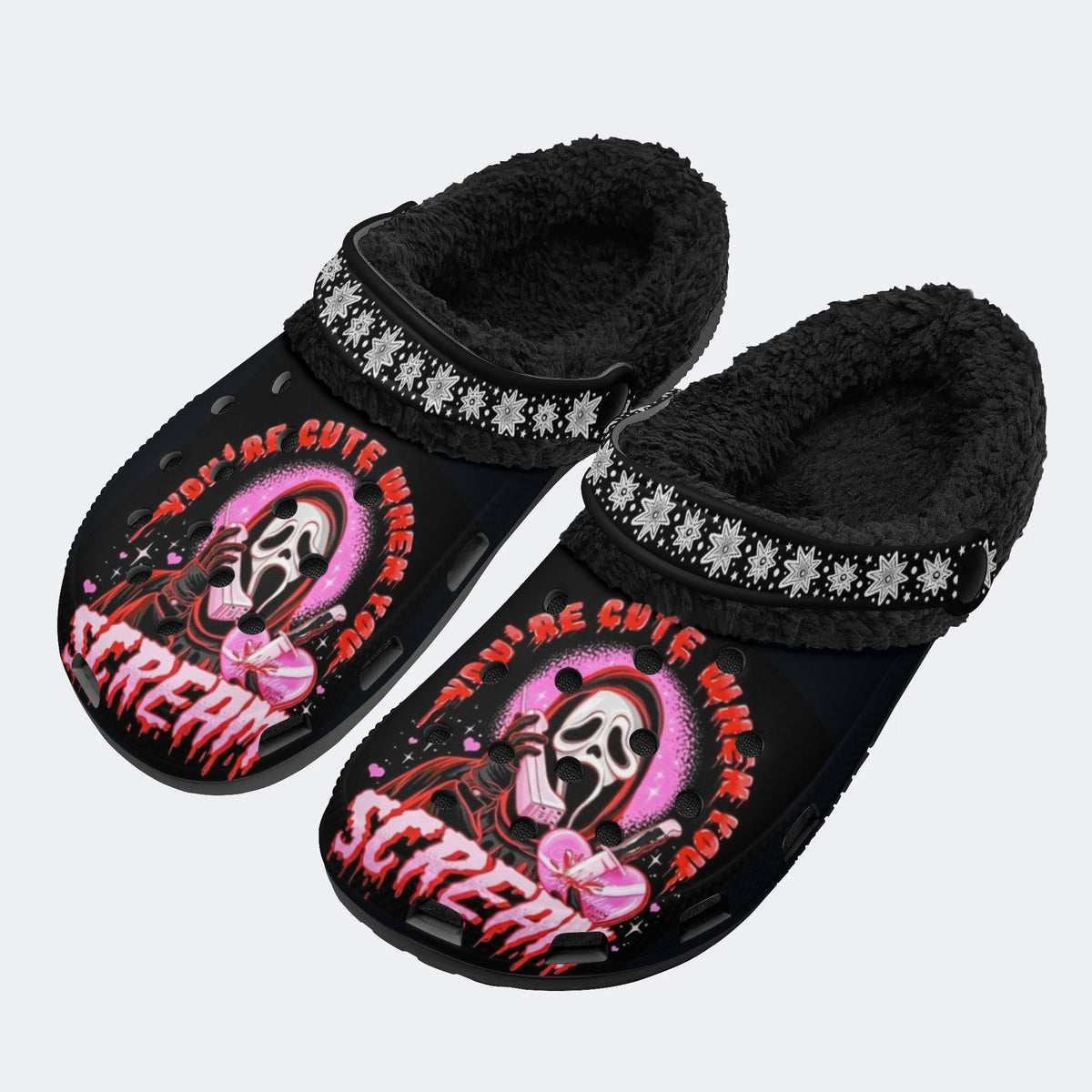 Horror Ghostface - Fur Lined Slippers