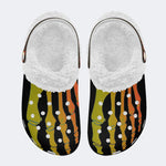 Yellow Gradient Skeleton Toes Skull - Fur Lined Slippers/Sandals