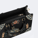 Wolf Vintage Print - Leather Handbag