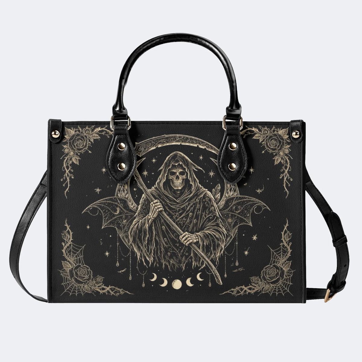 Grim Reaper Rose Print Handbag Factory Direct Sales