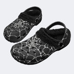 White Spiderweb - Fur Lined Slippers/Sandals