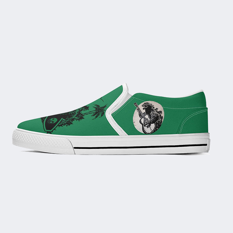 Dinosaur Surfing Vintage Unisex - Slip On Shoes