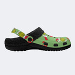 Grinch Santa Hat - Fur Lined Slippers/Sandals