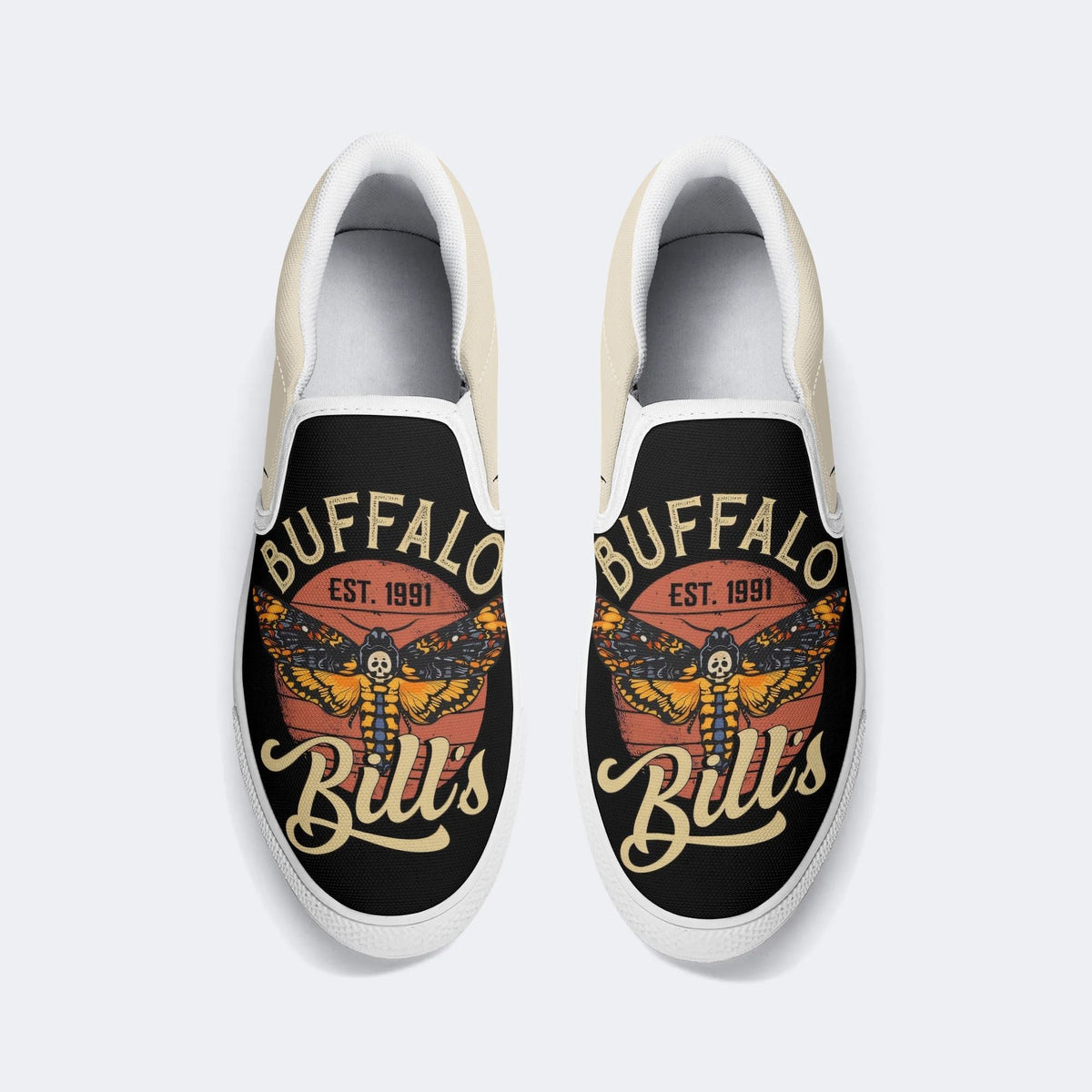 Unisex Death Moth Print - Slip On Shoes