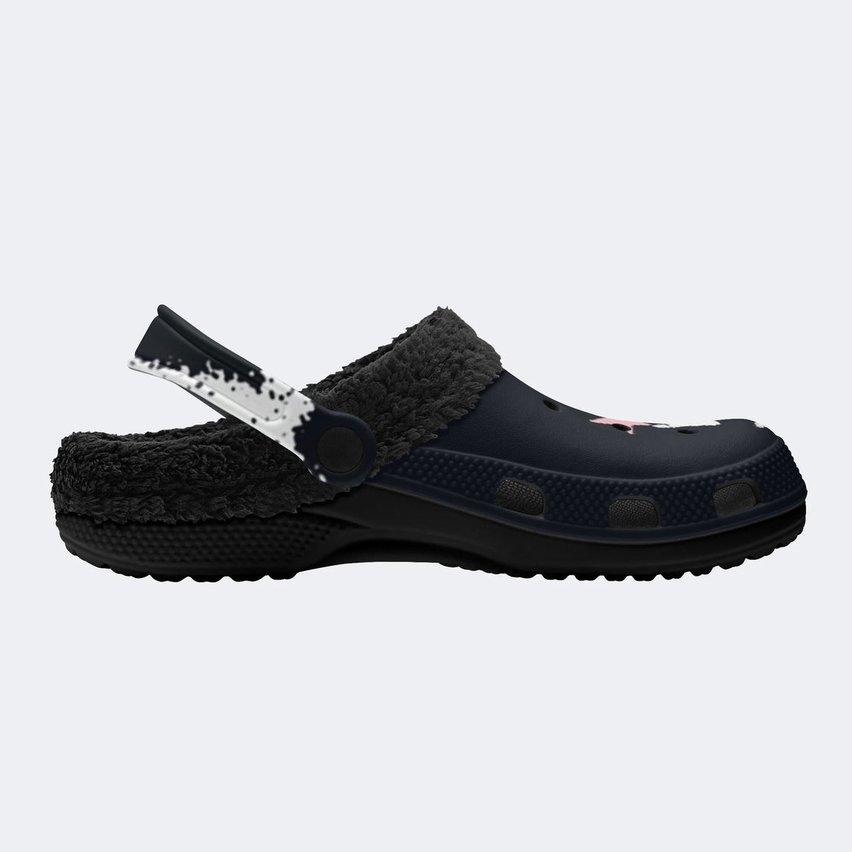 Dark Pink Star Skull - Fur Lined Slippers/Sandals