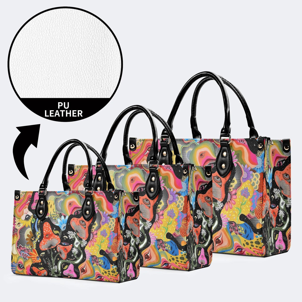 Hallucinogenic Mushrooms - Leather Handbag