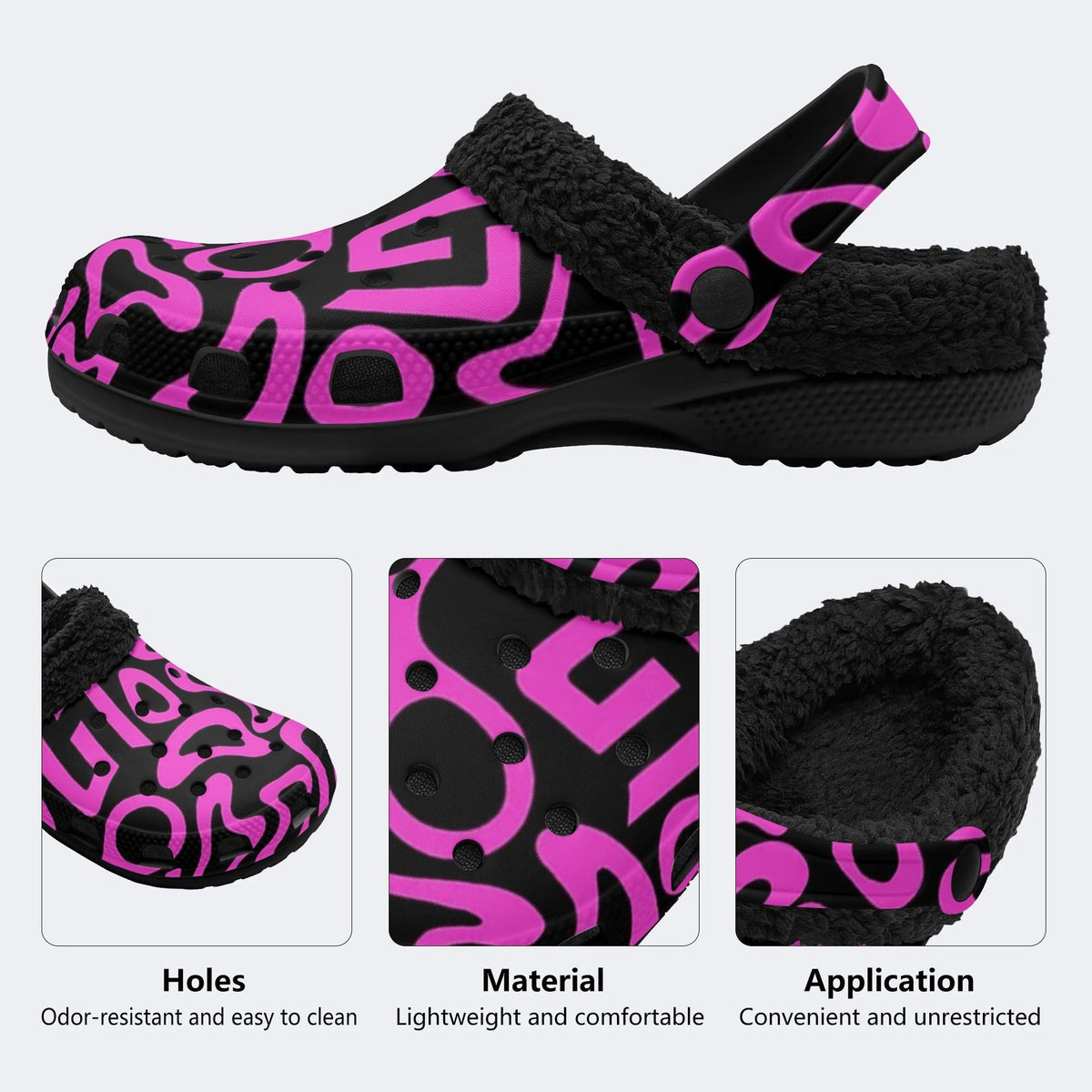 Y2K Pink Fluid Art - Fur Lined Slippers/Sandals