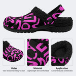 Y2K Pink Fluid Art - Fur Lined Slippers/Sandals