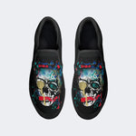 Unisex Skull Graphic Print - Slip On Shoes