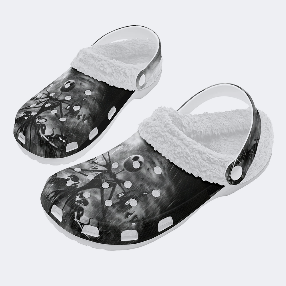 Halloween Nightmare Print - Fur Lined Slippers/Sandals